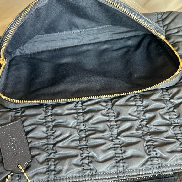 COACH Court Ruched Nylon w/Leather Trim Tote Bag - Picture 11 of 12